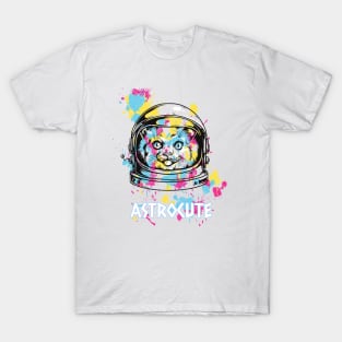 Cute Kitty Astronaut Cool Animal Funny Cat Universe T-Shirt T-Shirt